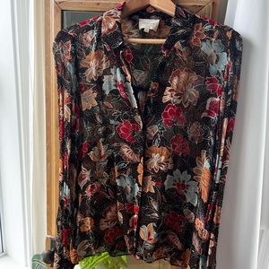 Sezane sheer fall blouse size 38